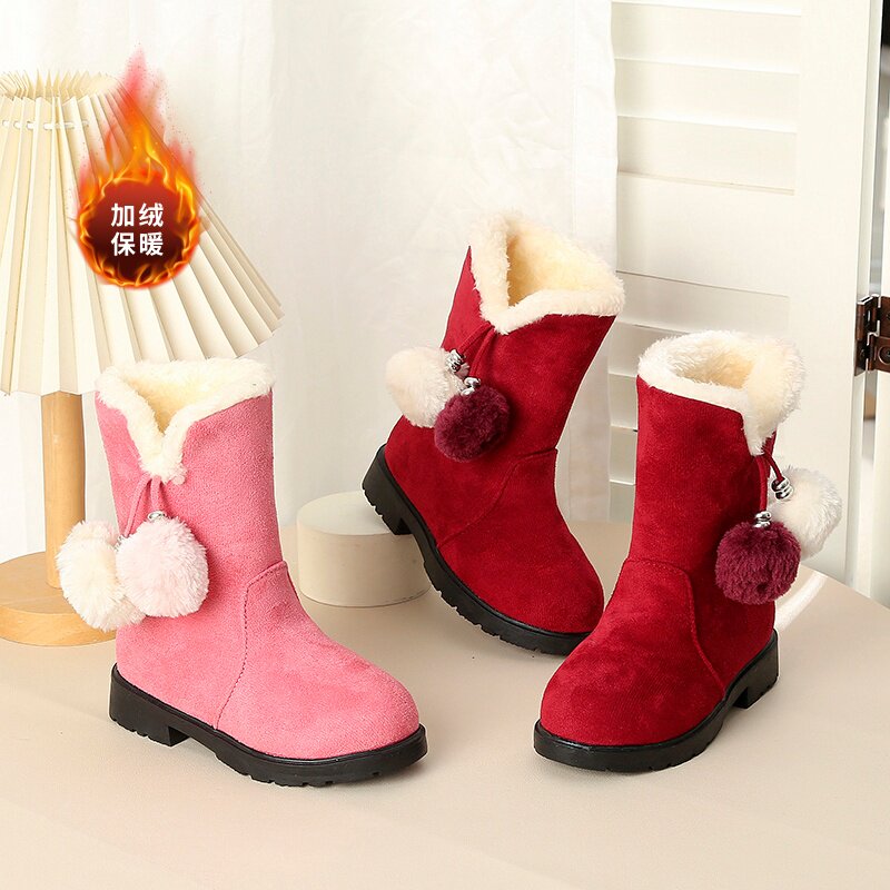 儿童雪地靴女童宝宝2025冬季新款加绒加厚保暖红色棉靴女孩大棉鞋,童鞋/婴儿鞋/亲子鞋,雪地靴,淘宝优惠券,粉丝福利购,淘宝优惠卷