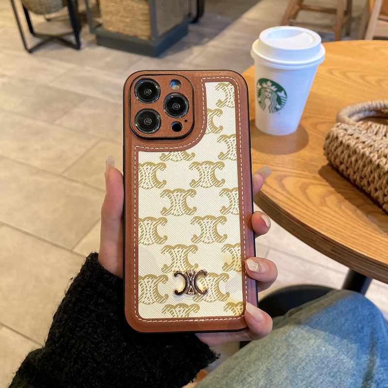 白色潮牌奢华适用苹果14promax手机壳iPhone13皮质保护套15promax新款苹果11高级感12全包镜头16promax网红女