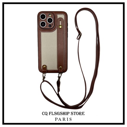 斜挎背带适用苹果16promax手机壳手腕带iPhone17pro高级感复古风13promax高档奢华14pro女挂绳15PM全包保护套