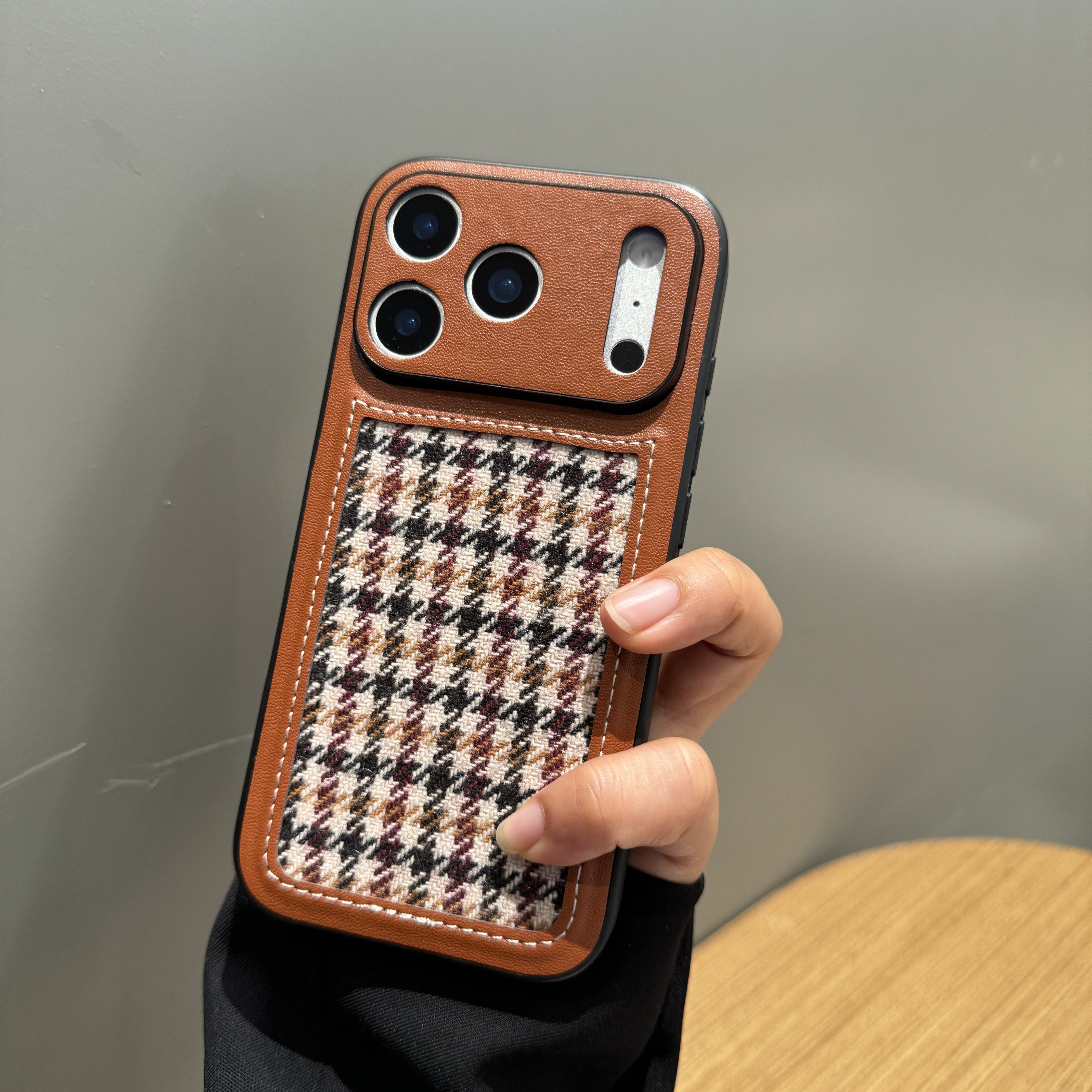 格子千鸟格适用iPhone17pro手机壳新款17promax高端复古风16promax高级感15全包软边12奢华女14保护套网红13p