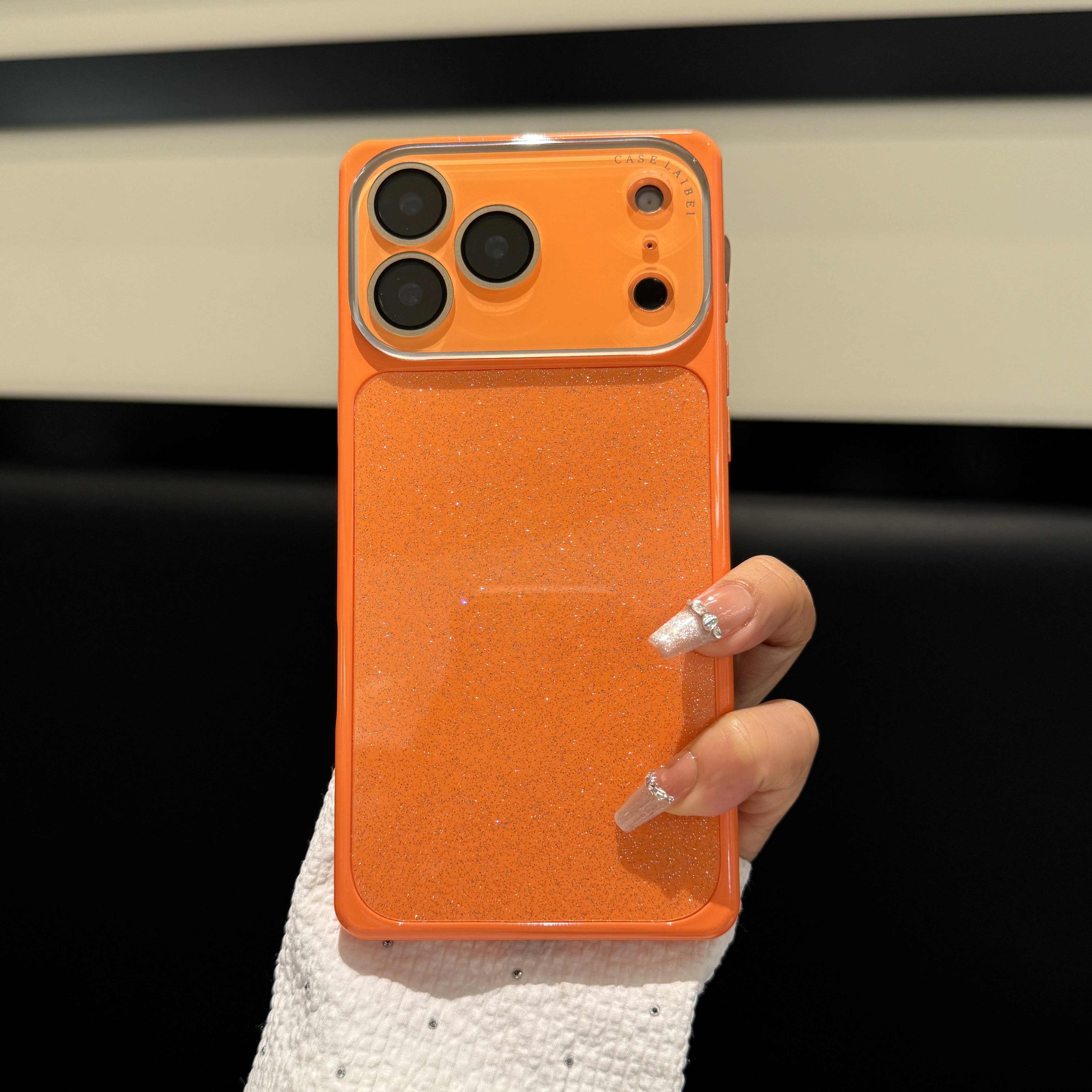 ins高级星宇橙闪粉适用iPhone17手机壳新款苹果17promax全包防摔镜头膜15直边方形14pro网红推荐13pm女保护套