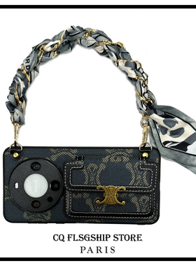 牛仔蓝斜跨可背带华为mate70Pro手机壳便捷手提绳mate60pro高级感奢华mate80RS背包式女挂绳Pura70适用p80pro