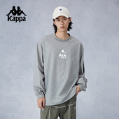 t恤宽松运动跑步上衣男士 Kappa卡帕背靠背新款 防泼水弹力梭织长袖