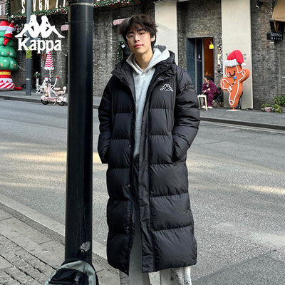 Kappa连帽长款男女同款羽绒服