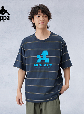 Kappa卡帕背靠背运动短袖2026新款夏纯棉t恤复古休闲上衣半袖男款