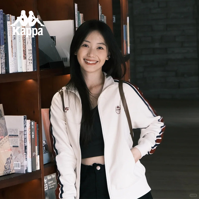 卡帕女士复古针织运动开衫外套图片