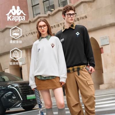 卡帕长袖t恤情侣圆领字母印花
