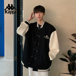 Kappa背靠背复古棒球服外套女针织开衫卫衣运动夹克上衣男春秋