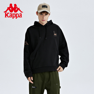 套头帽衫 Kappa卡帕背靠背针织套头帽衫 男春秋运动卫衣休闲长袖