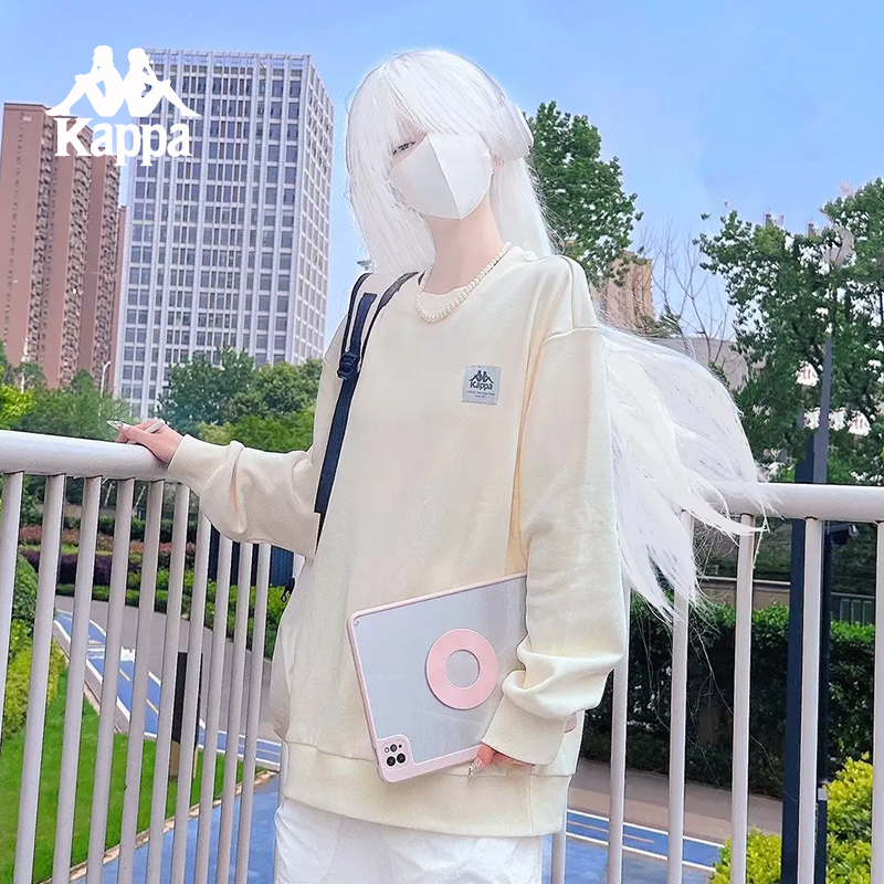 卡帕运动情侣款圆领针织卫衣