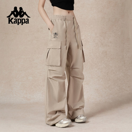 Kappa卡帕背靠背秋季运动长裤2026新款户外宽松裤子女工装阔腿裤