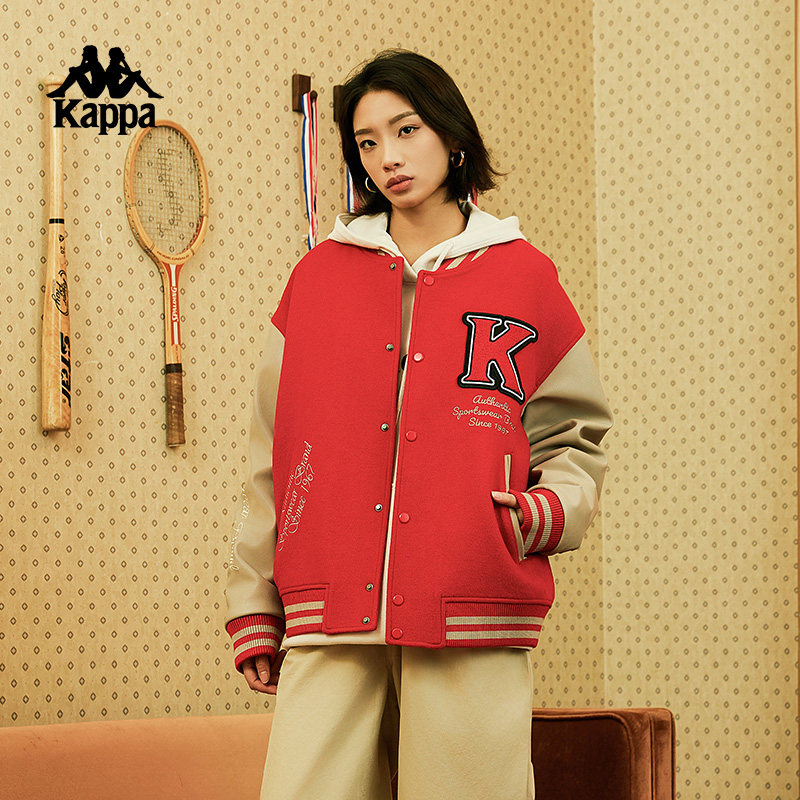Kappa卡帕背靠背新年款红色棒球棉服2026新款男女撞色户外防寒服,运动服/休闲服装,运动棉衣,淘宝优惠券,粉丝福利购,淘宝优惠卷