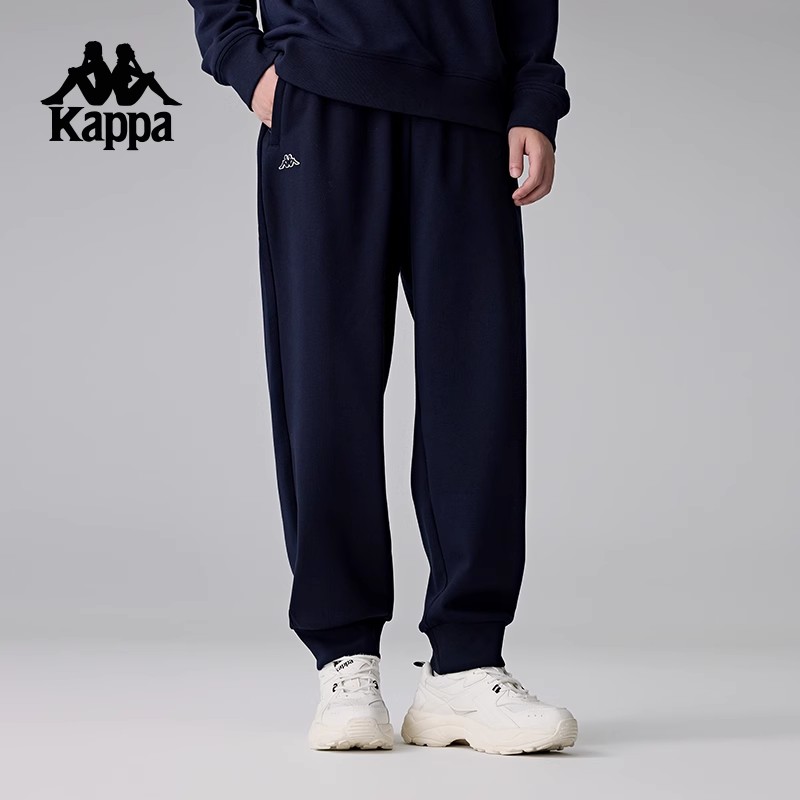 卡帕男款纯棉运动束脚针织长裤