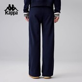女保暖直筒裤 春秋复古休闲长裤 子 针织运动裤 Kappa卡帕背靠背新款