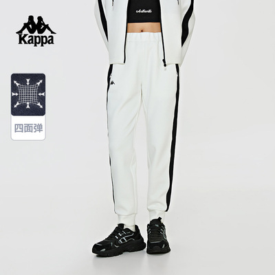 卡帕休闲女复古撞色运动长裤