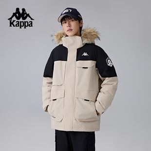 Kappa卡帕背靠背新款 運動防風羽絨服秋冬防潑水外套男保暖防寒服
