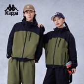 Kappa卡帕背靠背防泼水跑步运动外套女户外骑行防风衣男夹克上衣