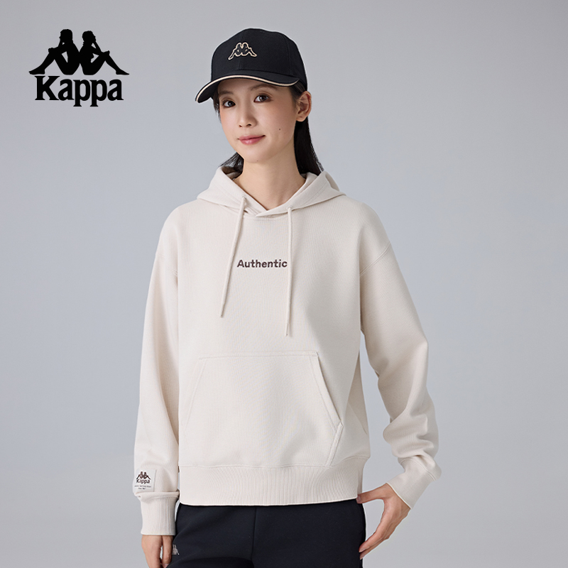 卡帕女款运动休闲针织卫衣连帽