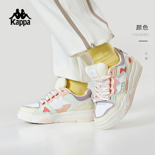 kappa卡帕女鞋背靠背板鞋女款春秋新款鞋子女休闲运动鞋面包鞋女
