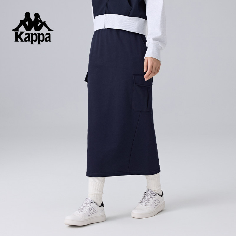 Kappa背靠背运动半身裙女2026夏季女装新款高腰显瘦中长款休闲裙