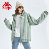 Kappa卡帕羊羔绒女秋冬毛绒夹克外套休闲立领开衫 卫衣