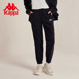 收口小脚卫裤 Kappa卡帕学院风休闲裤 运动休闲裤 女灯芯绒长裤 新款