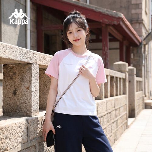 卡帕粉色凉感运动短袖T恤女