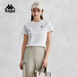 kappa卡帕背靠背2026新款夏季t恤女休闲纯棉运动上衣复古短袖女款