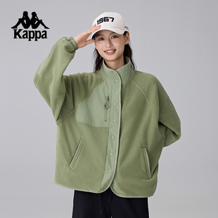 Kappa卡帕背靠背春秋针织开衫2026新款复古运动外套女款休闲上衣
