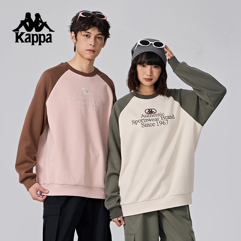 Kappa卡帕背靠背运动卫衣男2025新款情侣休闲套头衫长袖上衣女款