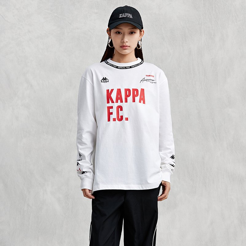 Kappa卡帕套头衫情侣男女宽松运动卫衣美式印花2025秋季圆领外套