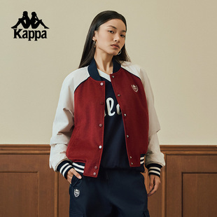 Kappa卡帕背靠背新款 复古休闲上衣保暖夹克外套 秋冬运动棉服女款
