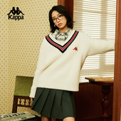 K0E22LT39 女条纹套头卫衣毛绒长袖 Kappa龙年新年款 毛衣2026新款