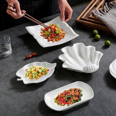 冷菜盘炒菜盘子家用纯白微波炉盘