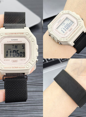适用casio卡西欧W218H金属表带