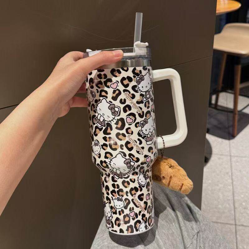 哈喽kitty保温杯大容量水杯女生高颜值上学冰霸杯保冷杯吸管杯