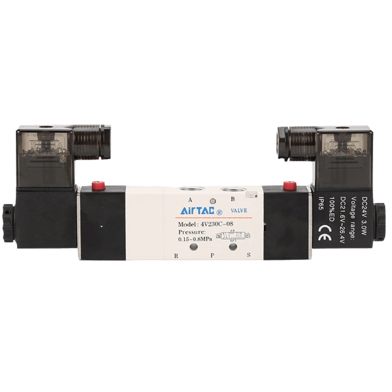 促销亚德客airtac三位五通电磁阀4v230c/4v230e/4v230p-06-08换向