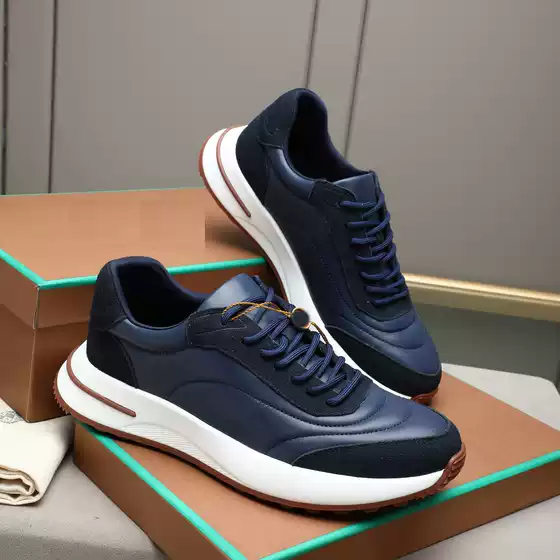 Men's Business Casual Shoes, Genuine Leather, Comfortable, Breathable, Fashionable, Lp British Style, Trendy Brand, 2026 Summer, European Style, Unique
