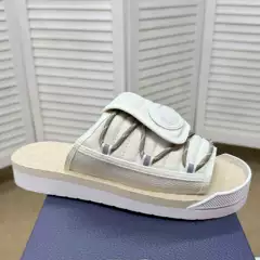 Men's Slip-On Sandals for Outdoor Wear, Flat-Soled, Printed Fabric, Velcro, Trendy Brand, High Quality, Export, 2026 Summer, European Style