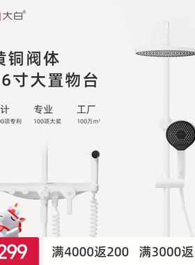 【政府补贴】diiib大白雅韵淋浴花洒套装白色淋雨沐浴增压家用