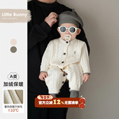 婴儿冬季 连体衣外出服男宝宝冬装 加绒衣服新生幼儿2025保暖爬爬服