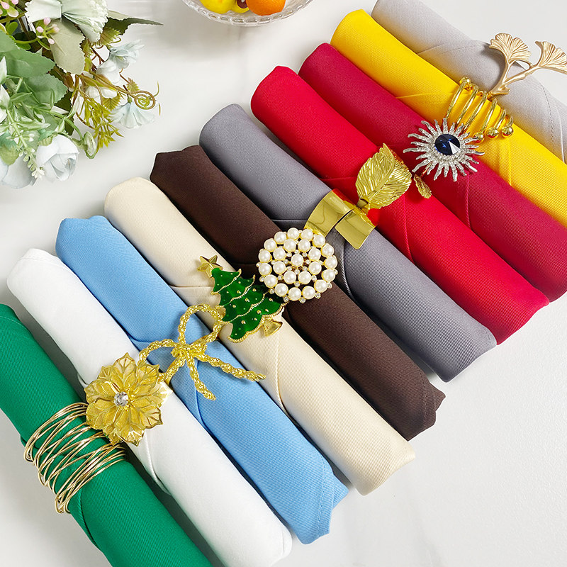 家用西餐餐巾折花布艺正方形酒店餐扣西餐布口布日式餐巾定制