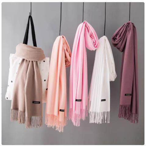 拉毛冬季披肩纯色保暖加厚仿羊绒围巾文艺百搭长款保暖两用学生女