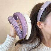 绝美紫色海绵宽边发箍女2026新款 高颅顶显脸小发卡百搭不勒头头箍