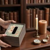 轻奢纸巾盒家用客厅茶几高级感仿木抽纸盒高档装 饰品摆件卧室新款