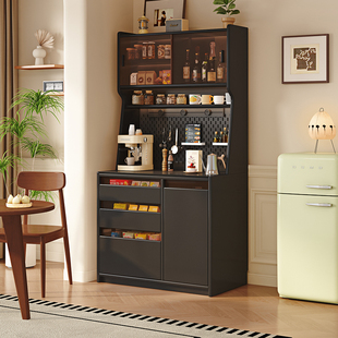 实木餐边柜靠墙一体储物柜子茶水柜客厅2026新款高端咖啡柜置物柜