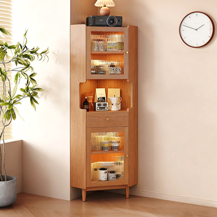 实木餐边柜转角柜靠墙一体柜储物柜客厅家用茶水柜收纳柜子置物柜