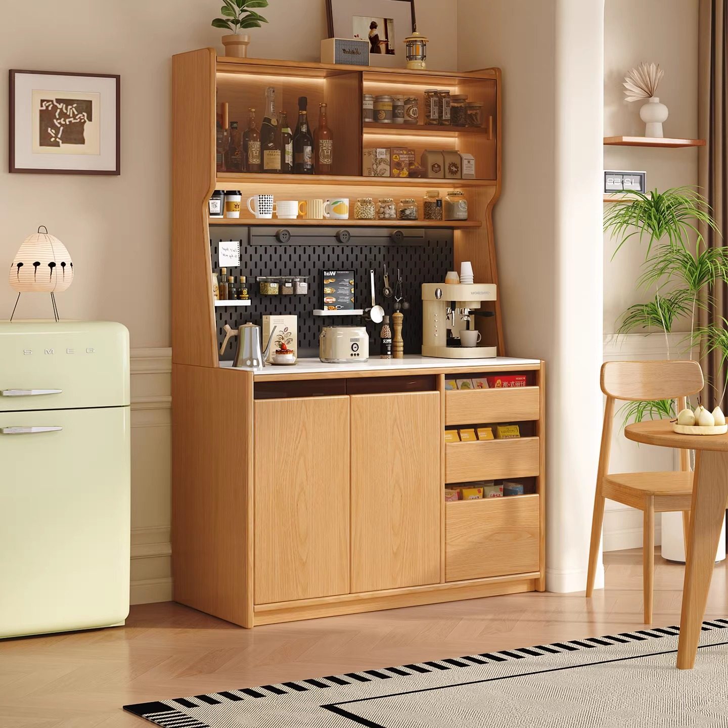 实木餐边柜靠墙一体柜子储物柜客厅茶水柜置物柜家用小边柜橱窄柜,住宅家具,餐边柜,淘宝优惠券,粉丝福利购,淘宝优惠卷