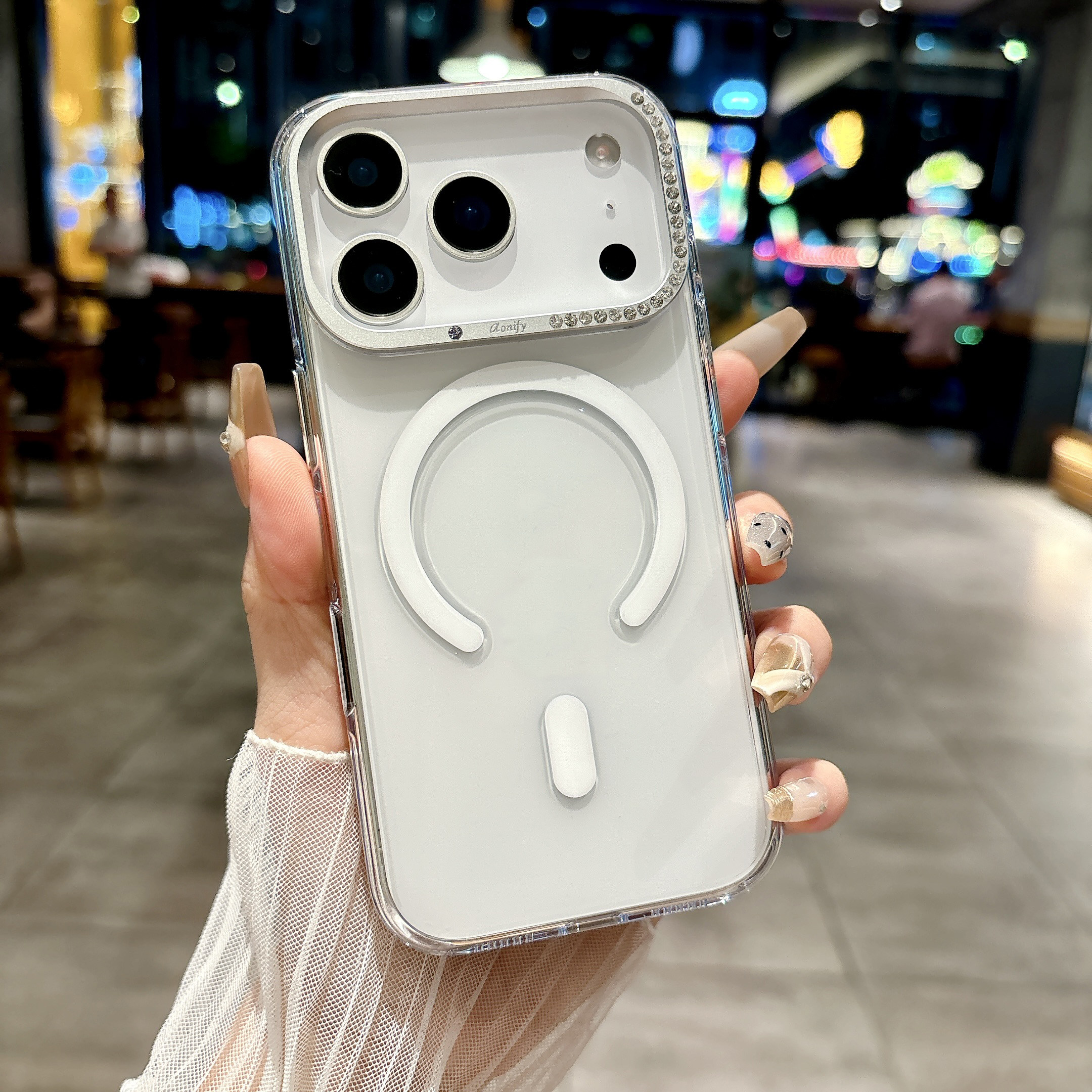 适用iPhone 17Pro手机壳新款镜头镶钻17ProMax磁吸高透轻薄全包防摔保护套17/16男女款网红爆款透明简约外壳