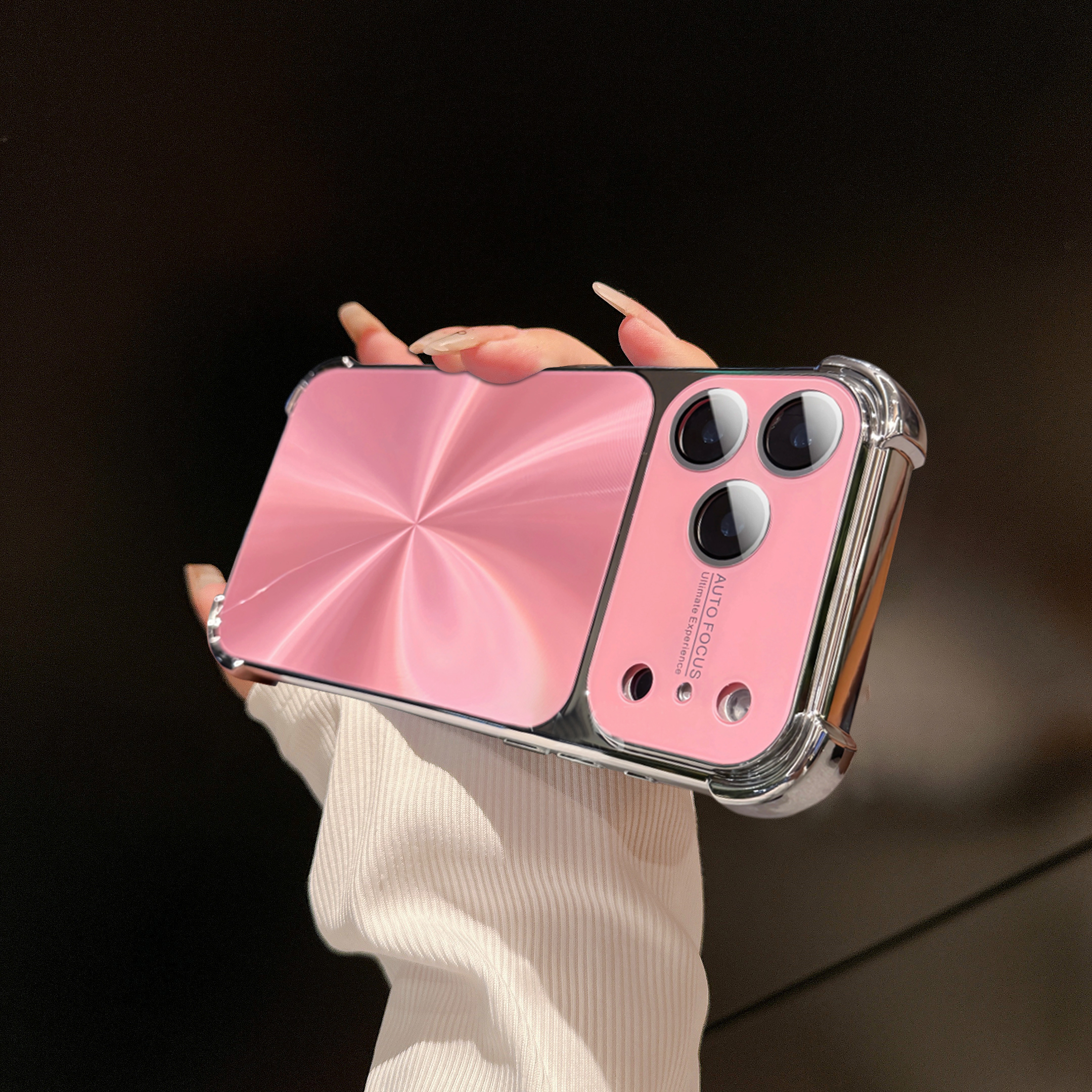 适用苹果17promaxCD纹四角手机壳